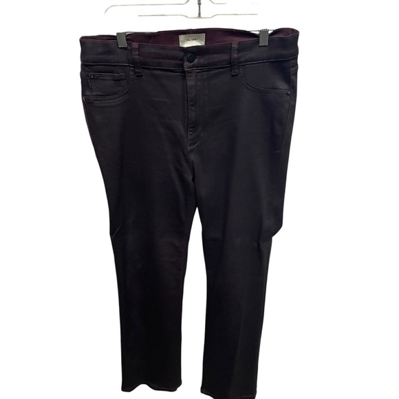 DL1961 Womens Coated Denim Mara Straight Leg Jeans Aubergine size 31 - Picture 2 of 8